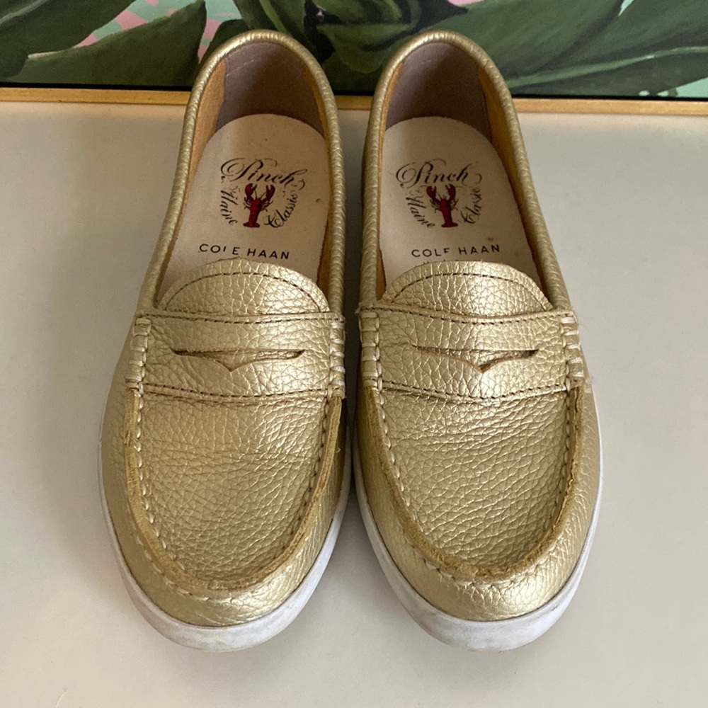 Cole Haan Gold Flat Loafers